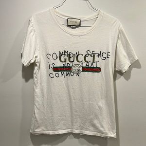 Gucci common sense is not that common white t shirt size Small